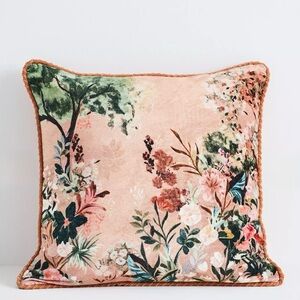 NEW Anthropologie Velvet Tapestry Pillow, Francois Fauve, 20" X 20"